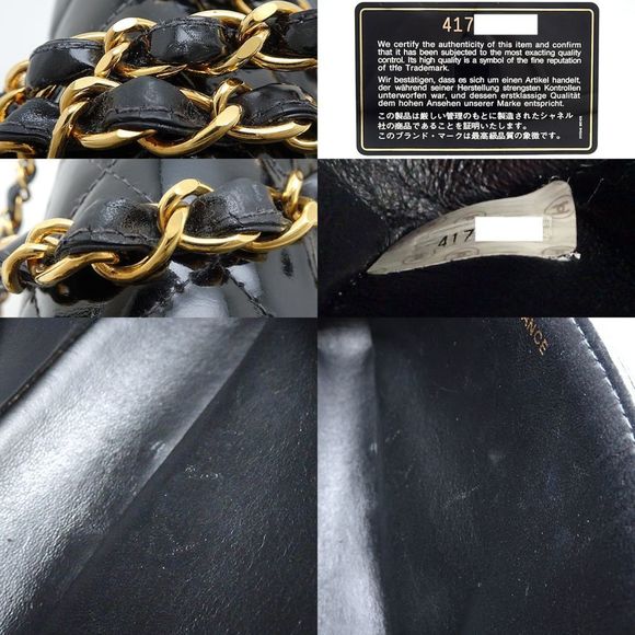 CHANEL Matelasse 23 A01113 Shoulder Bag Patent Leather Black - Picture 9 of 10